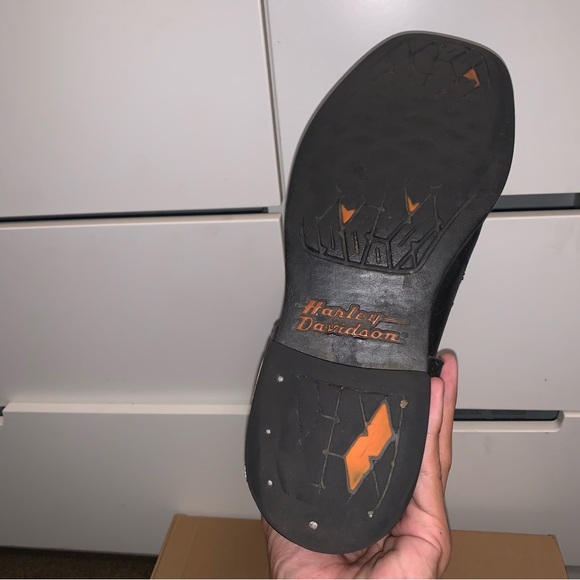 VINTAGE HARLEY DAVIDSON LEATHER MOTORCYCLE RIDER BOOTS (US10/UK9) - Picture 6 of 11